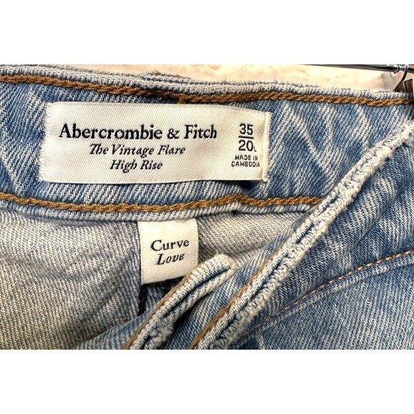 Abercrombie Fitch The Vintage Flare Jeans 35 LONG High Rise Curve Love NWT NEW - Picture 8 of 16
